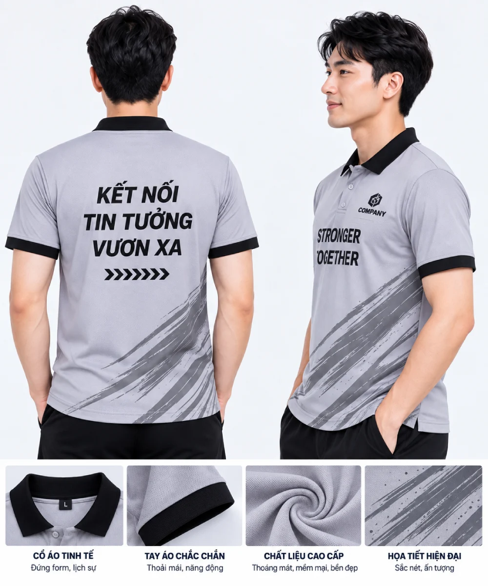 Áo du lịch đồng phục tembuilding tối giản - hiện đại