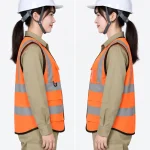 Áo gile bảo hộ lao động màu cam viền đen