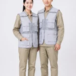 Áo gile bảo hộ lao động màu ghi nhạt