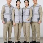 Áo gile bảo hộ lao động màu ghi nhạt