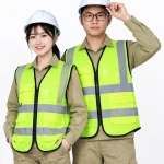 Áo gile bảo hộ lao động màu xanh chuối viền đen