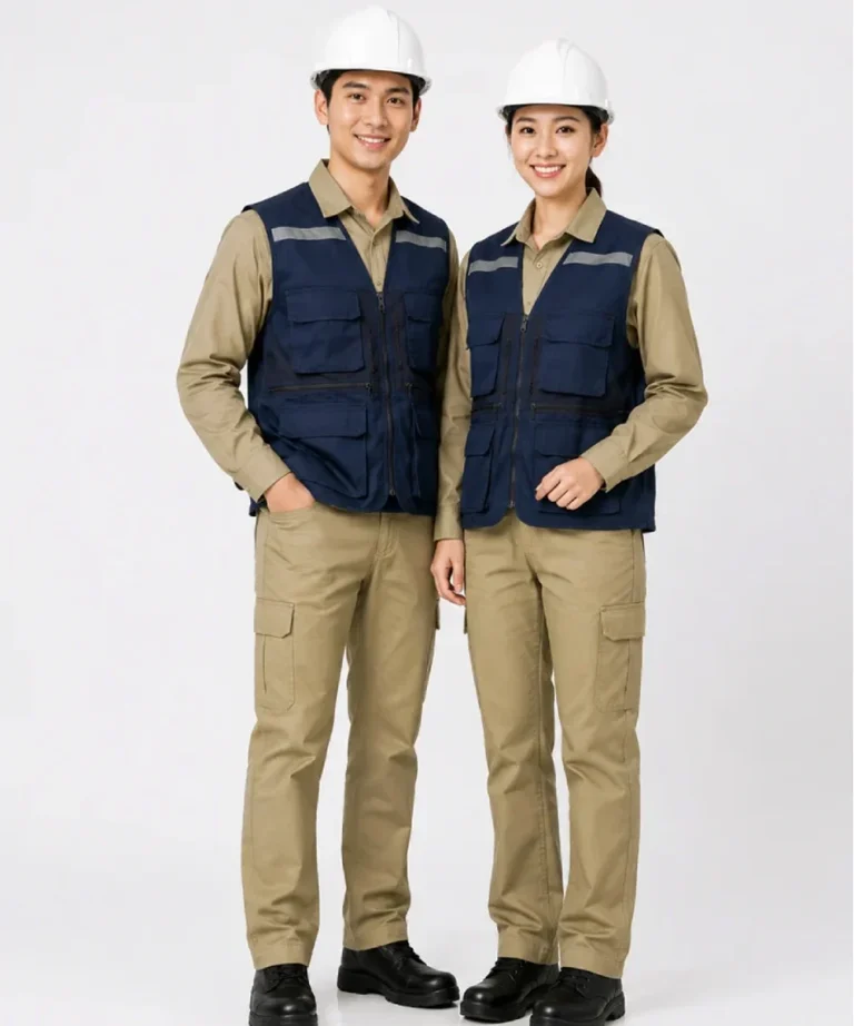 Áo gile bảo hộ lao động màu xanh đen