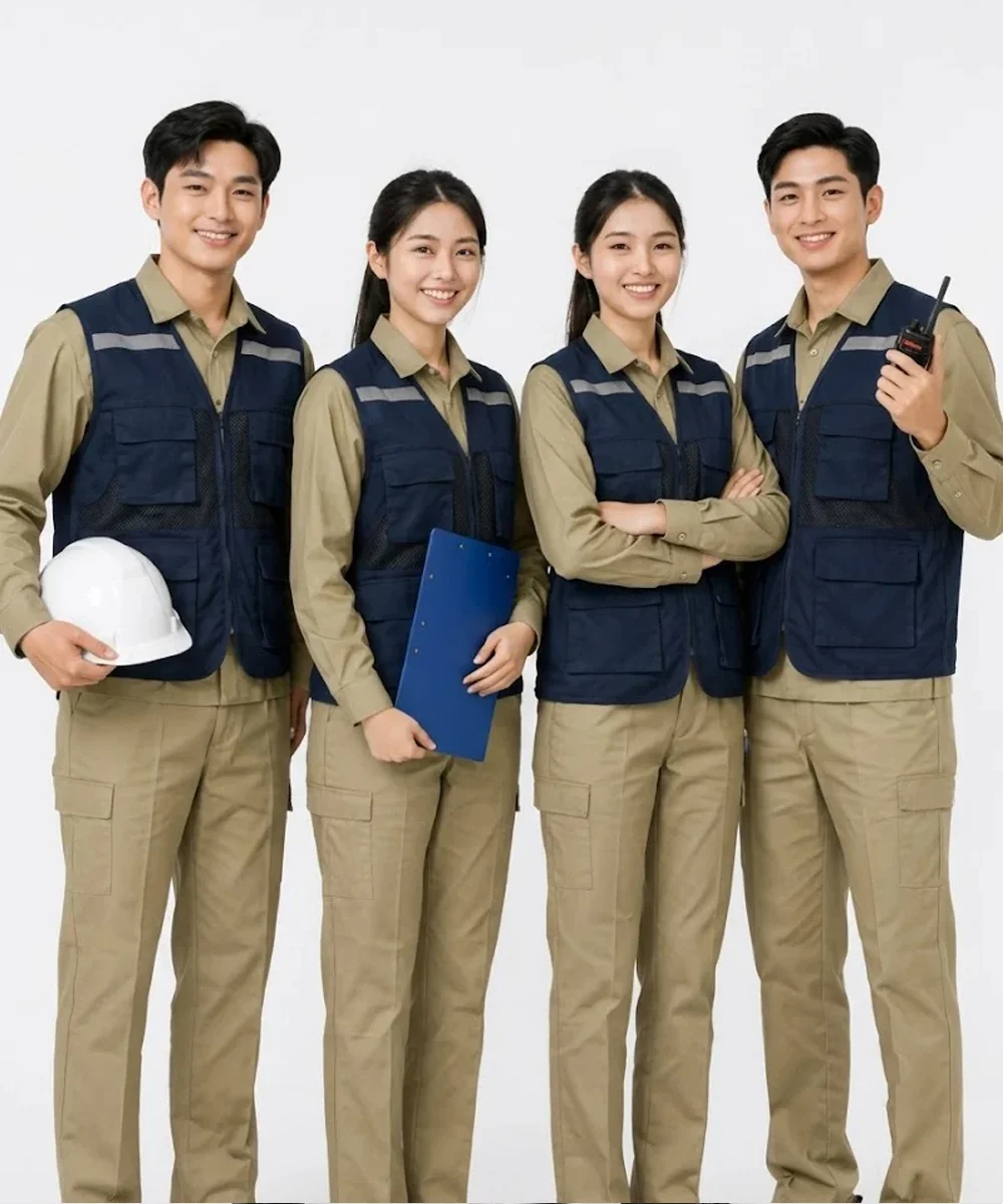 Áo gile bảo hộ lao động màu xanh đen