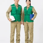 Áo gile bảo hộ lao động màu xanh lá cây