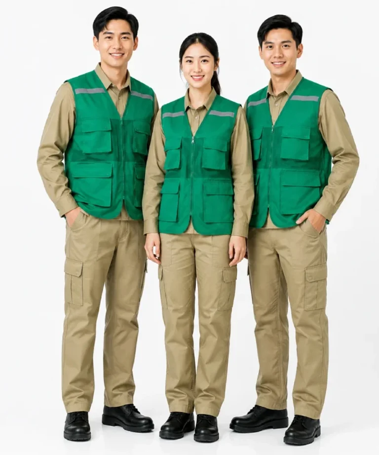 Áo gile bảo hộ lao động màu xanh lá cây