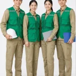 Áo gile bảo hộ lao động màu xanh lá cây