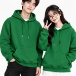 Áo hoodie có túi kangaroo màu xanh lá cây