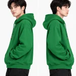 Áo hoodie có túi kangaroo màu xanh lá cây