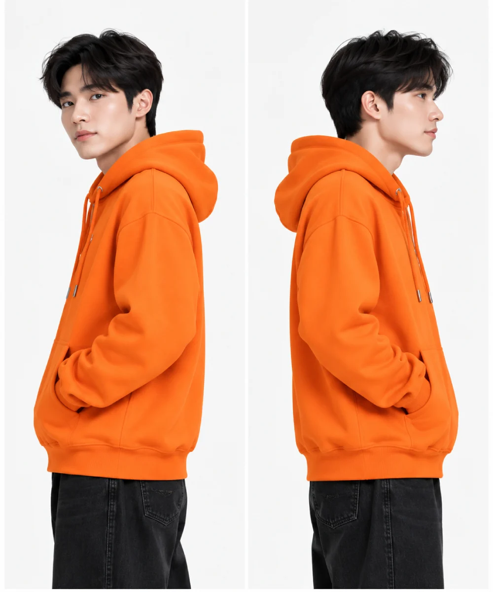 Áo hoodie đồng phục màu cam phong cách trẻ trung