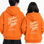 Áo hoodie đồng phục màu cam phong cách trẻ trung