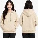 Áo hoodie đồng phục màu kem tối giản
