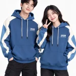 Áo hoodie đồng phục màu xanh dương hiện đại