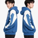 Áo hoodie đồng phục màu xanh dương hiện đại