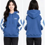 Áo hoodie đồng phục màu xanh dương hiện đại