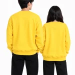 Áo hoodie không mũ màu vàng cơ bản