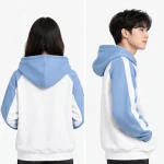 Áo hoodie nam nữ màu trắng xanh hiện đại