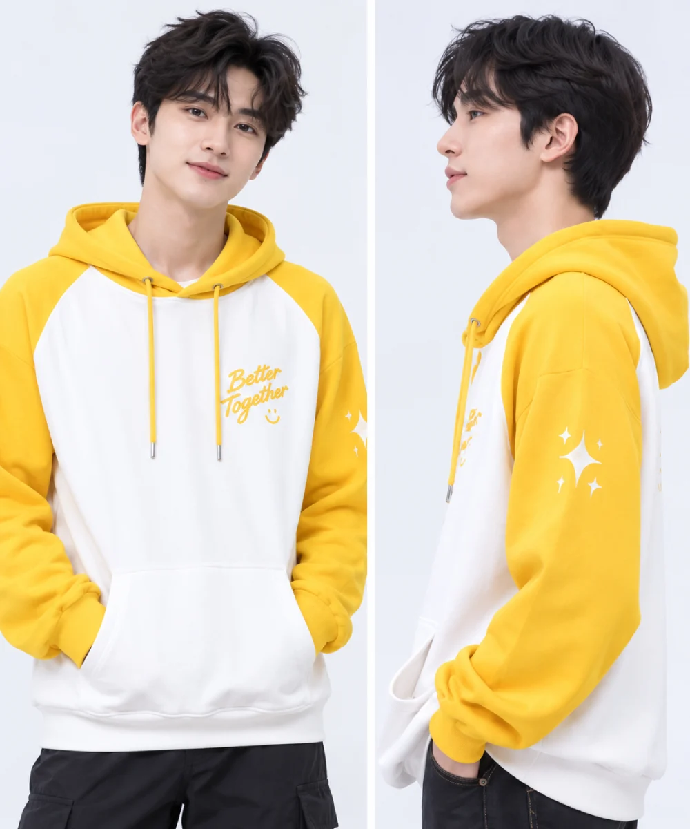Áo hoodie nhóm Better Together màu trắng phối vàng