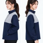 Áo khoác đồng phục không mũ màu xanh đen phối xám