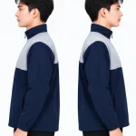 Áo khoác đồng phục không mũ màu xanh đen phối xám