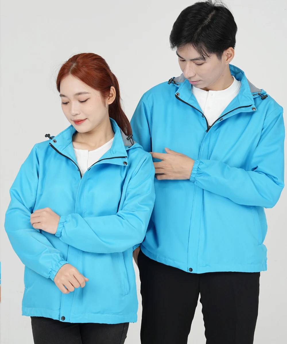 Áo khoác gió đồng phục may sẵn màu xanh YA