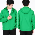 Áo khoác gió đồng phục may sẵn màu xanh lá cây