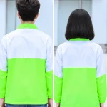 Áo khoác gió đồng phục phối màu xanh neon