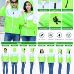Áo khoác gió đồng phục phối màu xanh neon