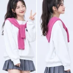 Áo nhóm đồng phục sweater kèm khăn quàng