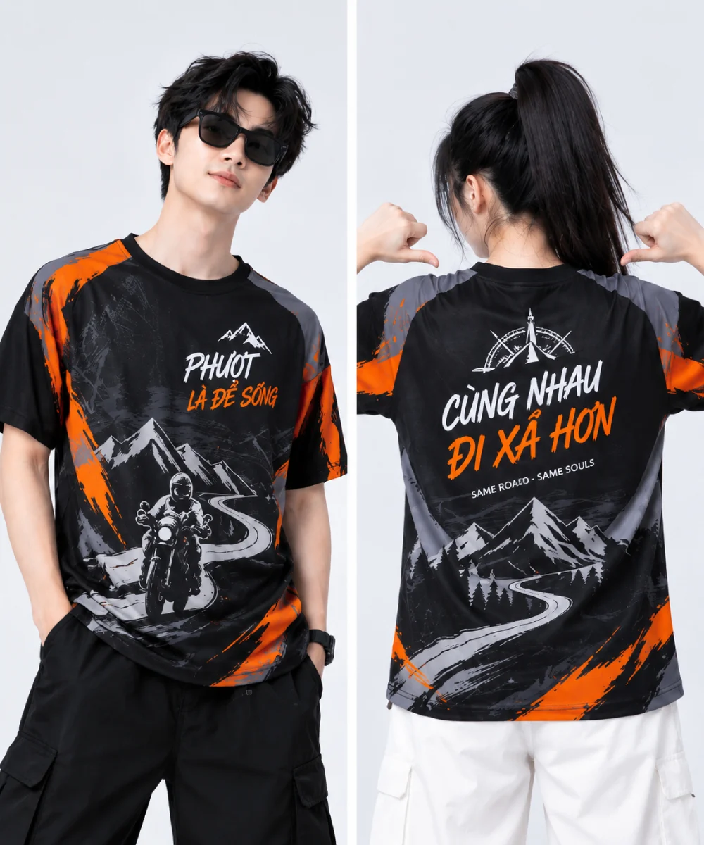 Áo nhóm moto phượt cùng nhau đi xa hơn