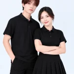 Áo polo may sẵn màu đen