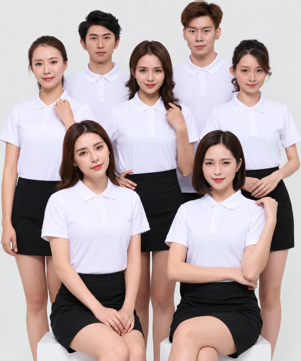 Áo polo may sẵn màu trắng