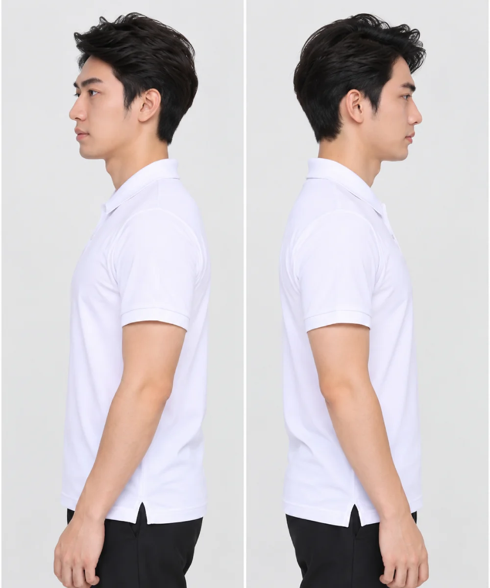 Áo polo may sẵn màu trắng