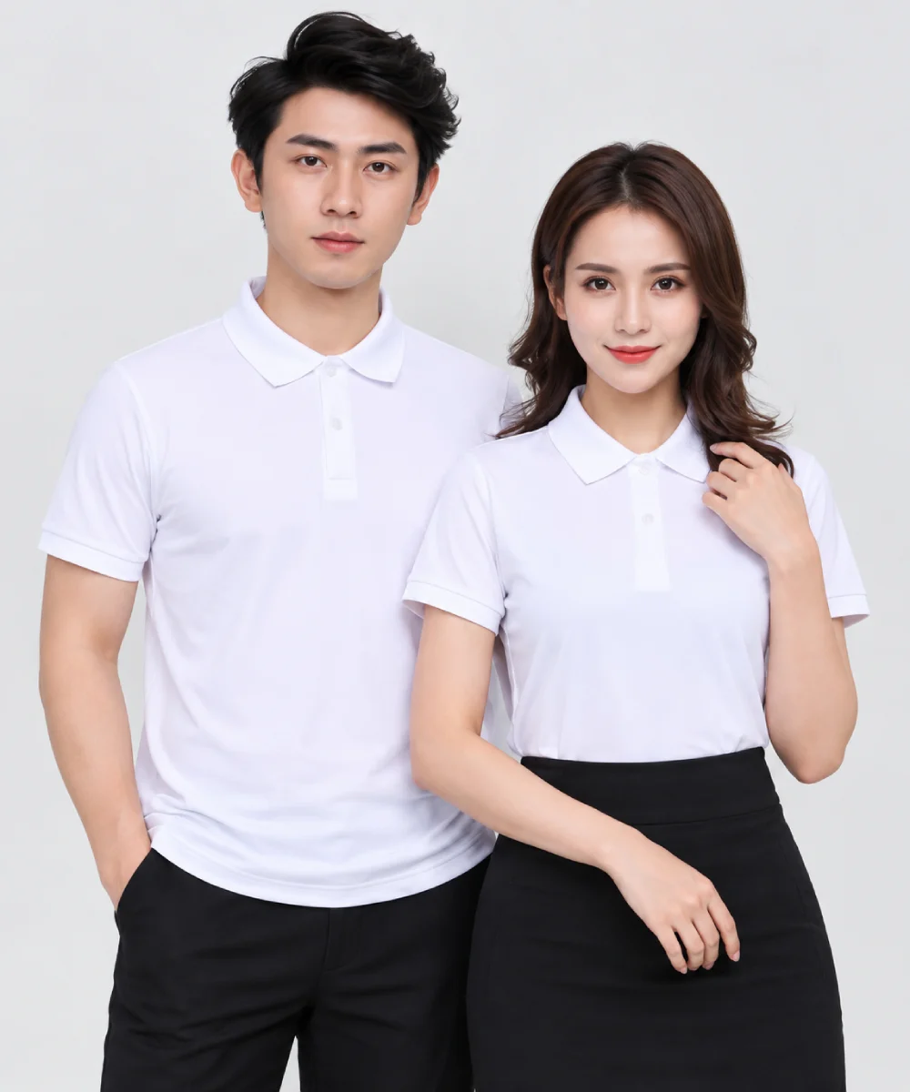 Áo polo may sẵn màu trắng