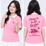Áo polo nhóm màu hồng Chúng ta là một gia đình