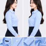 Áo sơ mi đồng phục công sở màu xanh da trời nhạt