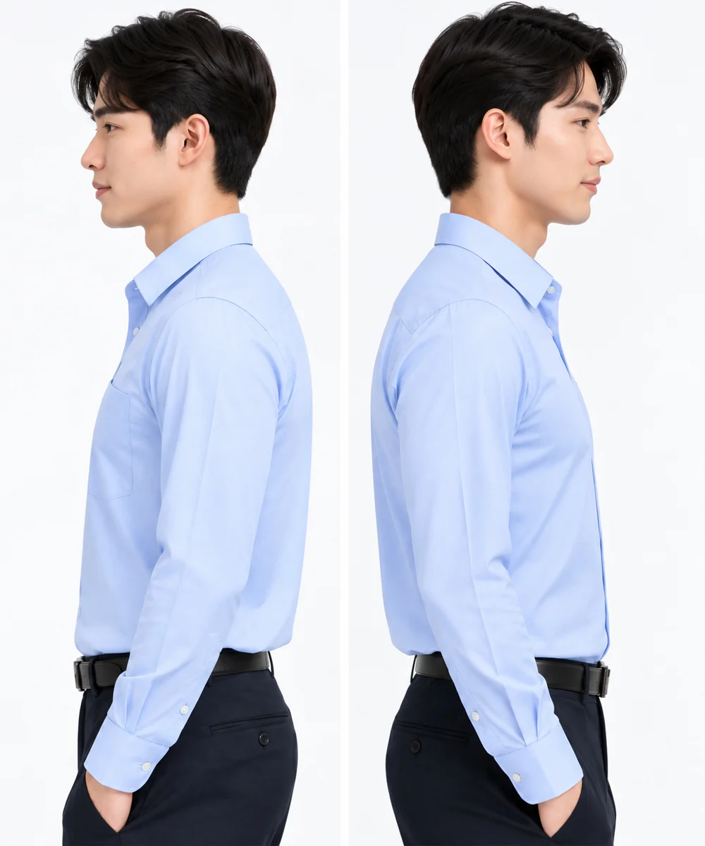 Áo sơ mi đồng phục công sở màu xanh da trời nhạt