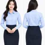 Áo sơ mi đồng phục công sở màu xanh da trời nhạt