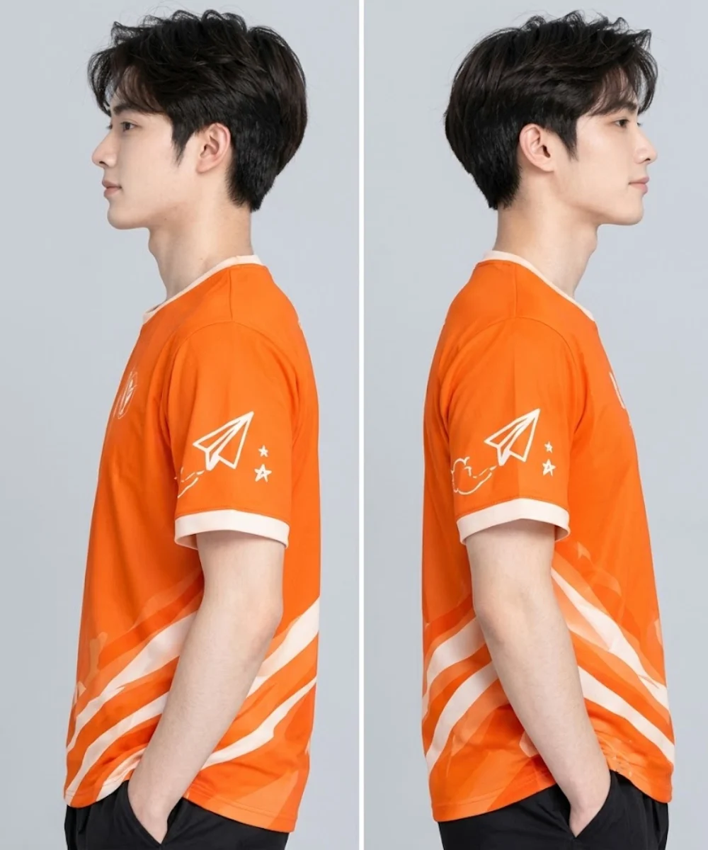 Áo thun đồng phục Lớp màu cam phối trắng