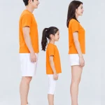 Áo thun đồng phục gia đình may sẵn màu cam