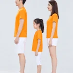 Áo thun đồng phục gia đình may sẵn màu cam
