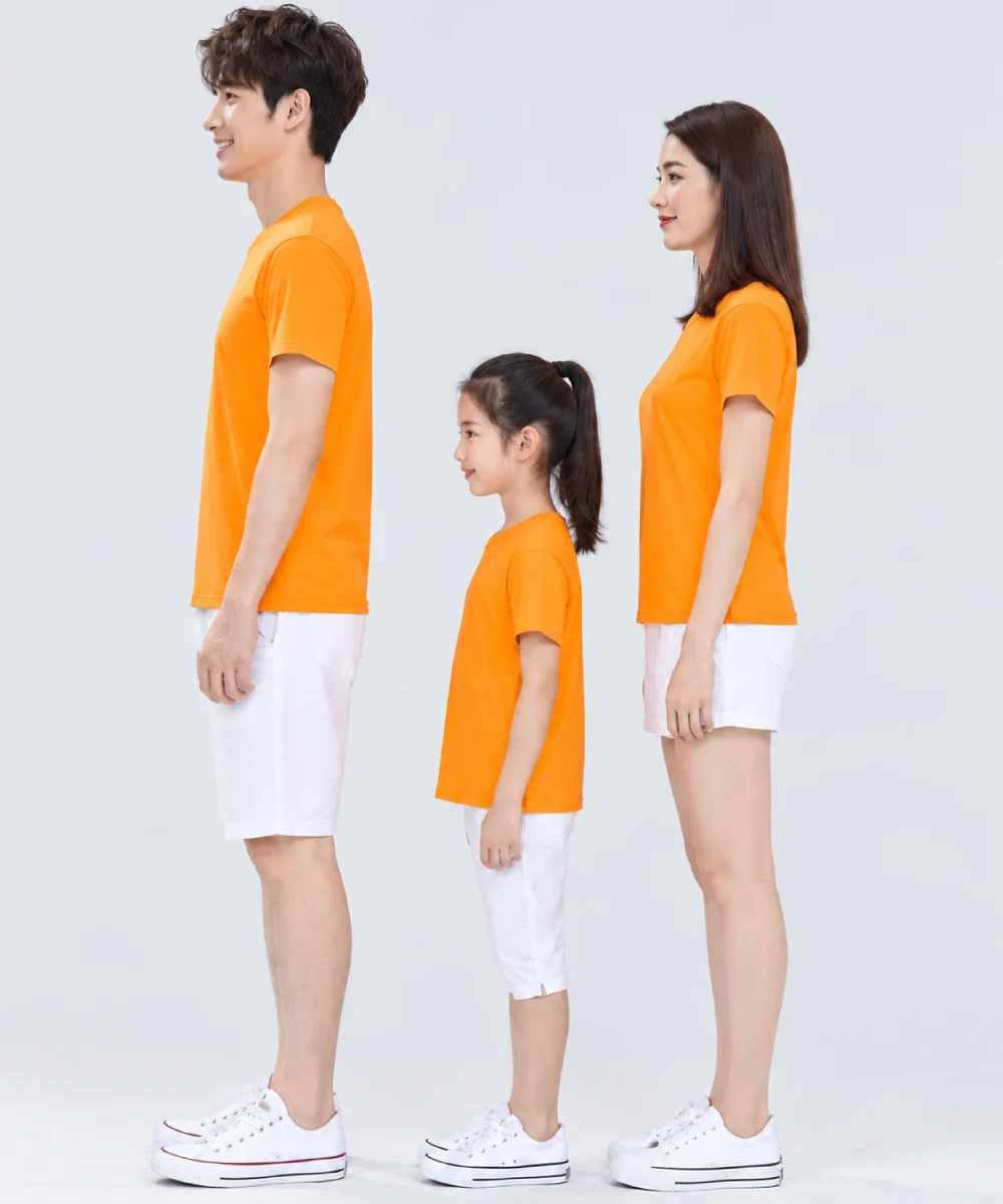 Áo thun đồng phục gia đình may sẵn màu cam