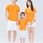 Áo thun đồng phục gia đình may sẵn màu cam