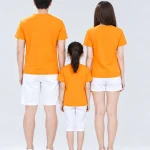 Áo thun đồng phục gia đình may sẵn màu cam