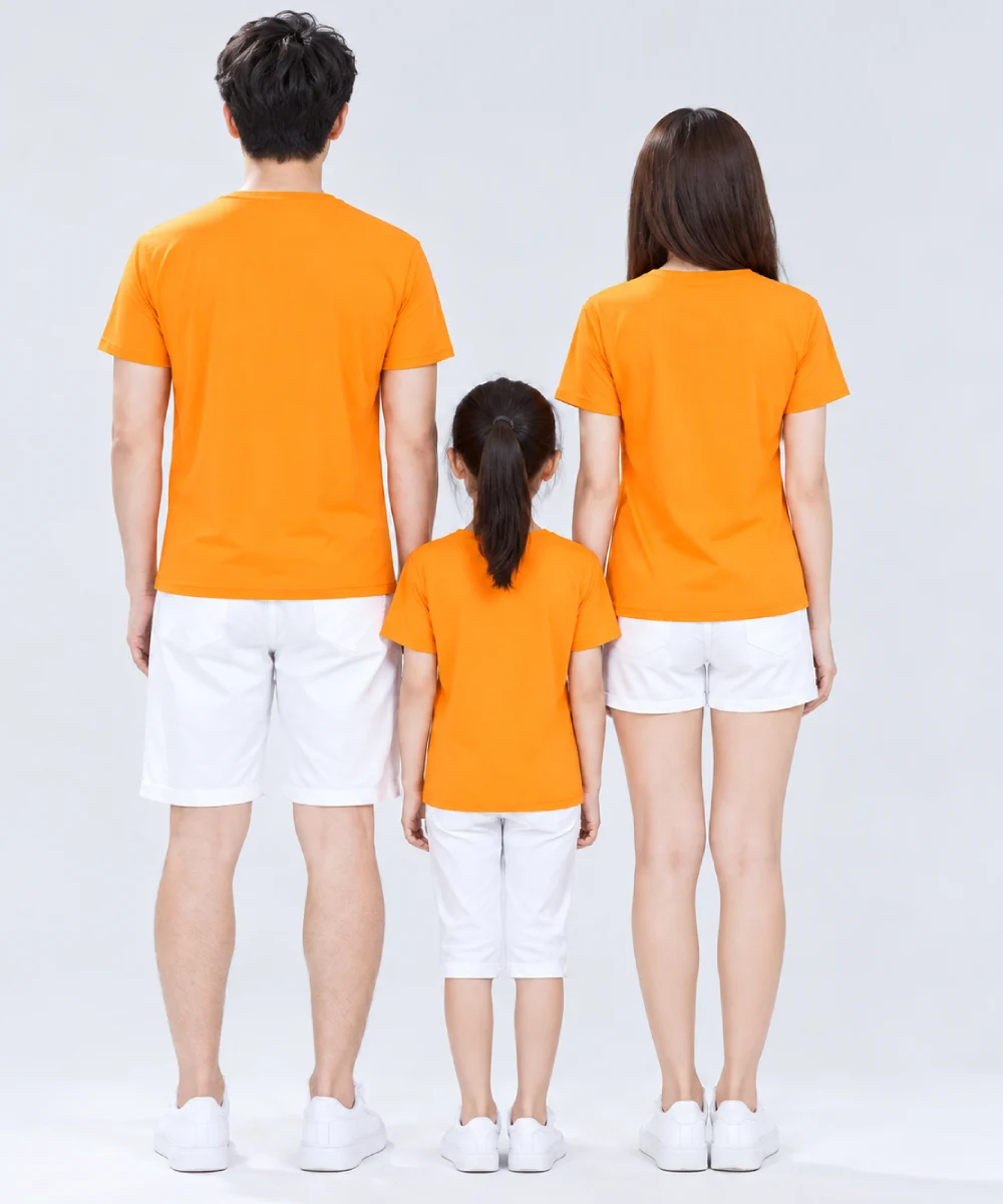 Áo thun đồng phục gia đình may sẵn màu cam
