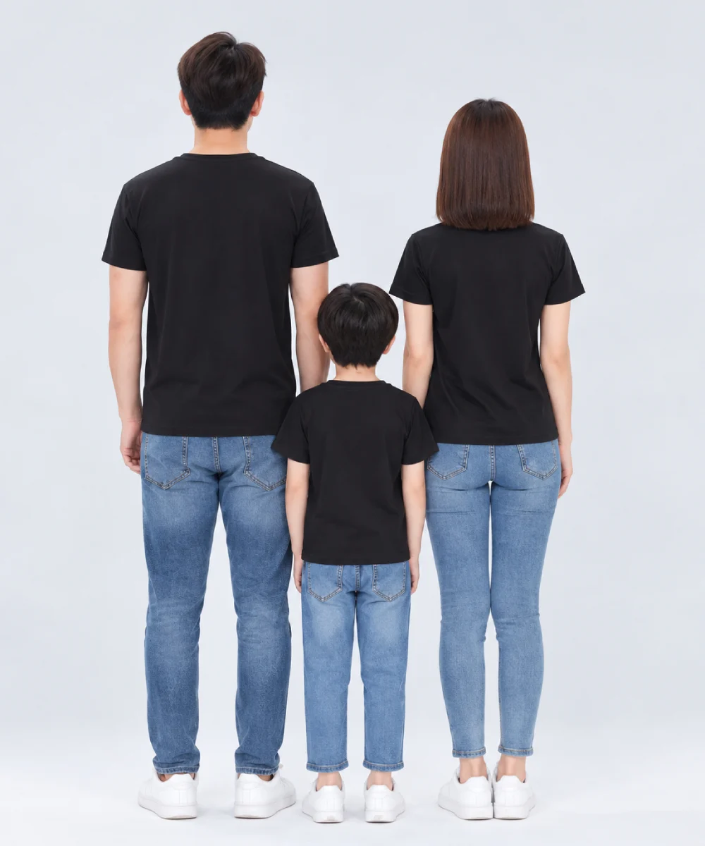 Áo thun đồng phục gia đình may sẵn màu đen