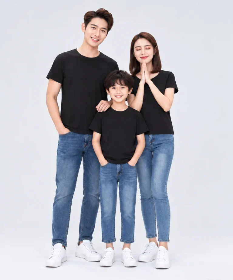 Áo thun đồng phục gia đình may sẵn màu đen