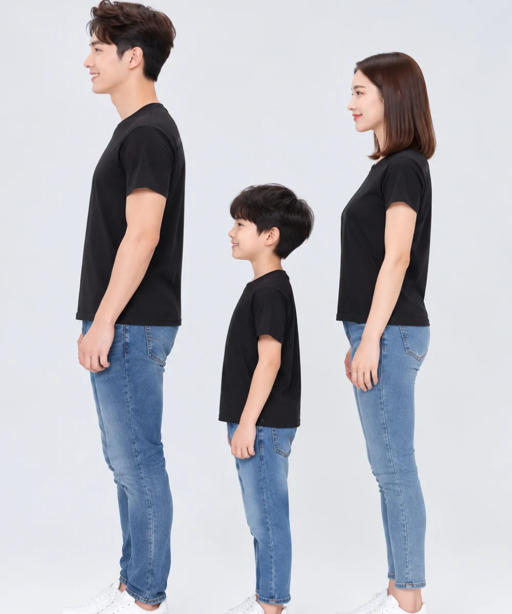 Áo thun đồng phục gia đình may sẵn màu đen