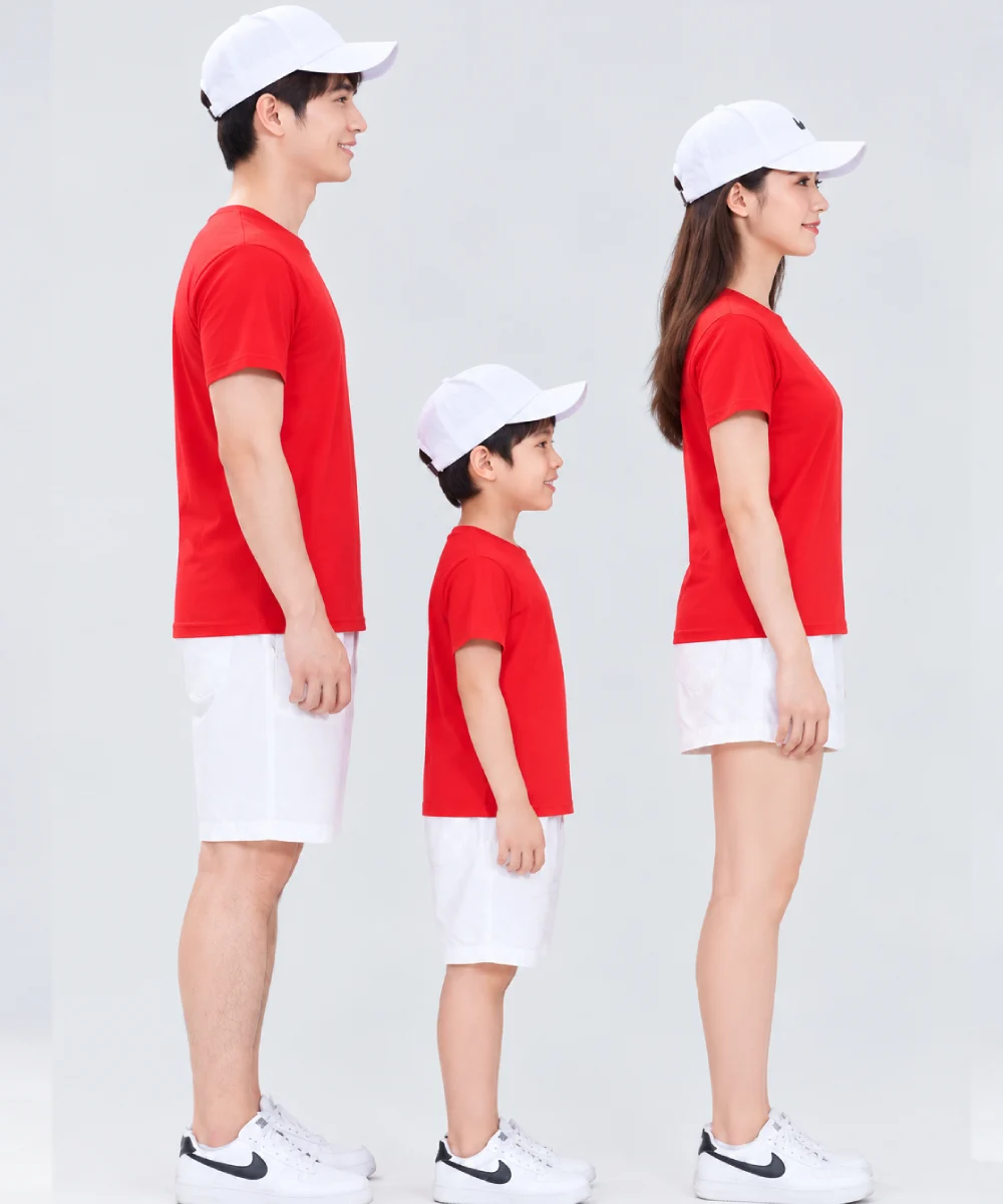 Áo thun đồng phục gia đình may sẵn màu đỏ