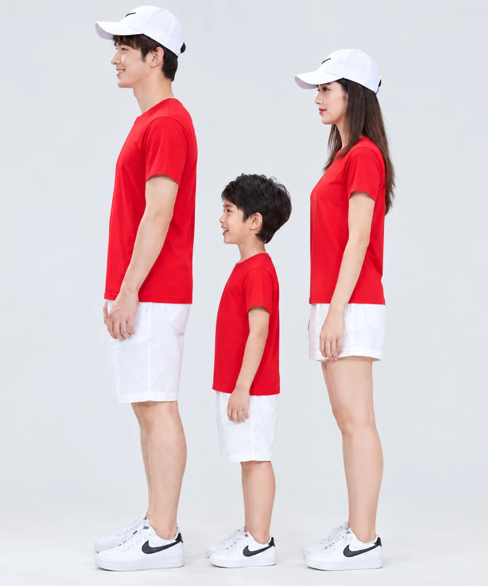 Áo thun đồng phục gia đình may sẵn màu đỏ