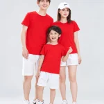 Áo thun đồng phục gia đình may sẵn màu đỏ